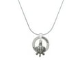 thumbnail image 2 of Delight Jewelry Silvertone Antiqued Sea Turtle Hockey Ring Charm Necklace, 18", 2 of 4