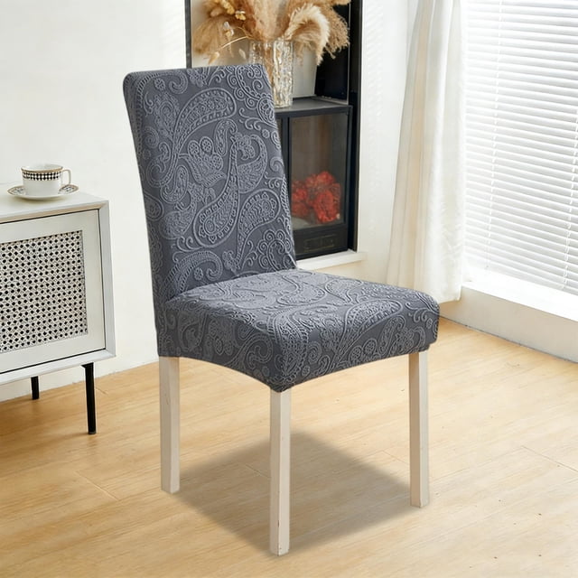 COM1950s Thickened and Resilient Dining Chair Cover with Full Elastic Wrap,Non-Slip Design and Machine Washable Fabric,Protects and Refreshes Your Chairs