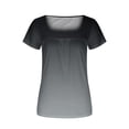 thumbnail image 5 of ALLLIST Womens Tops Under $5 Black Square Neckline Short Sleeve Gradient T-Shirts Womens Blouses M, 5 of 5