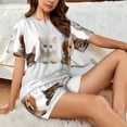 thumbnail image 4 of Balery Cute Kittens And Puppy Conjunto de Pijama para Mujer con Estampado, Dos Piezas de Manga Corta y Shorts, Ropa de Dormir Suave con Cuello Redondo y Bolsillos-4X-Large, 4 of 6