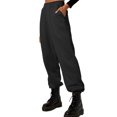 thumbnail image 2 of MAWCLOS Ladies Trousers Solid Color Sweatpants High Waist Jogger Pants Lounge Sports With Pockets Bottoms Black M, 2 of 4