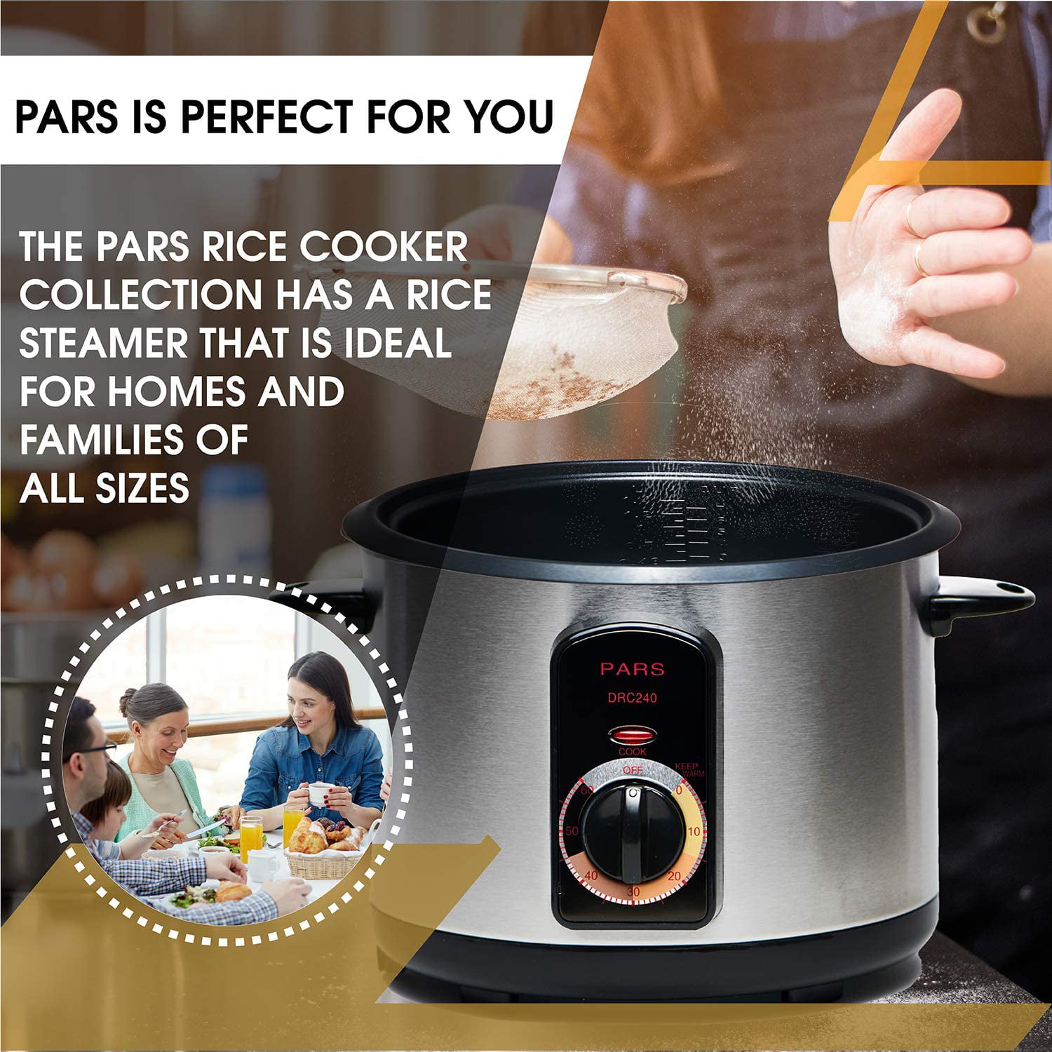 Pars 4 Cup Automatic Persian Rice Cooker — PARS PERSIAN RICE COOKERS