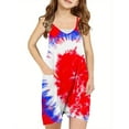 thumbnail image 2 of Tdoqot 4th of July Clothes for Girls Rompers- Casual Summer Sleeveless Cute Kids Jupsuits with Pockets Blue Size 7-8 Years, 2 of 6