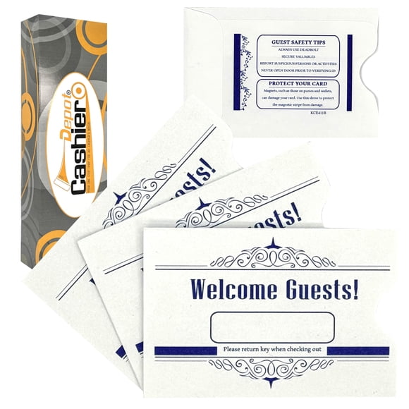500 Cashier Depot Porte-Clés Enveloppe/manchon "" Bienvenue Invités" 2-3/8 Pouces" x 3-1/2 Pouces" Papier Blanc Robuste 24lb, 500/boîte (Bleu)