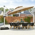 thumbnail image 3 of PURPLE LEAF 13FT Deluxe Round Patio Umbrella, Large Offset Cantilever Umbrella with 360° Rotation, Beige, 3 of 14