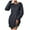 Dark Gray, variant on Odeerbi Dresses for Women 2025 Fall Dresses Casual Loose Crew-neck Plush Sweater Long-sleeve Dress Brown