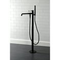 thumbnail image 2 of Kingston Brass KS7030DPL Paris Freestanding Tub Faucet with Hand Shower, Matte Black, 2 of 6