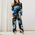 thumbnail image 3 of Bingfone Womens Pajama Sets Football Print,Long Sleeve Loungewear Pajamas Set-Medium, 3 of 9