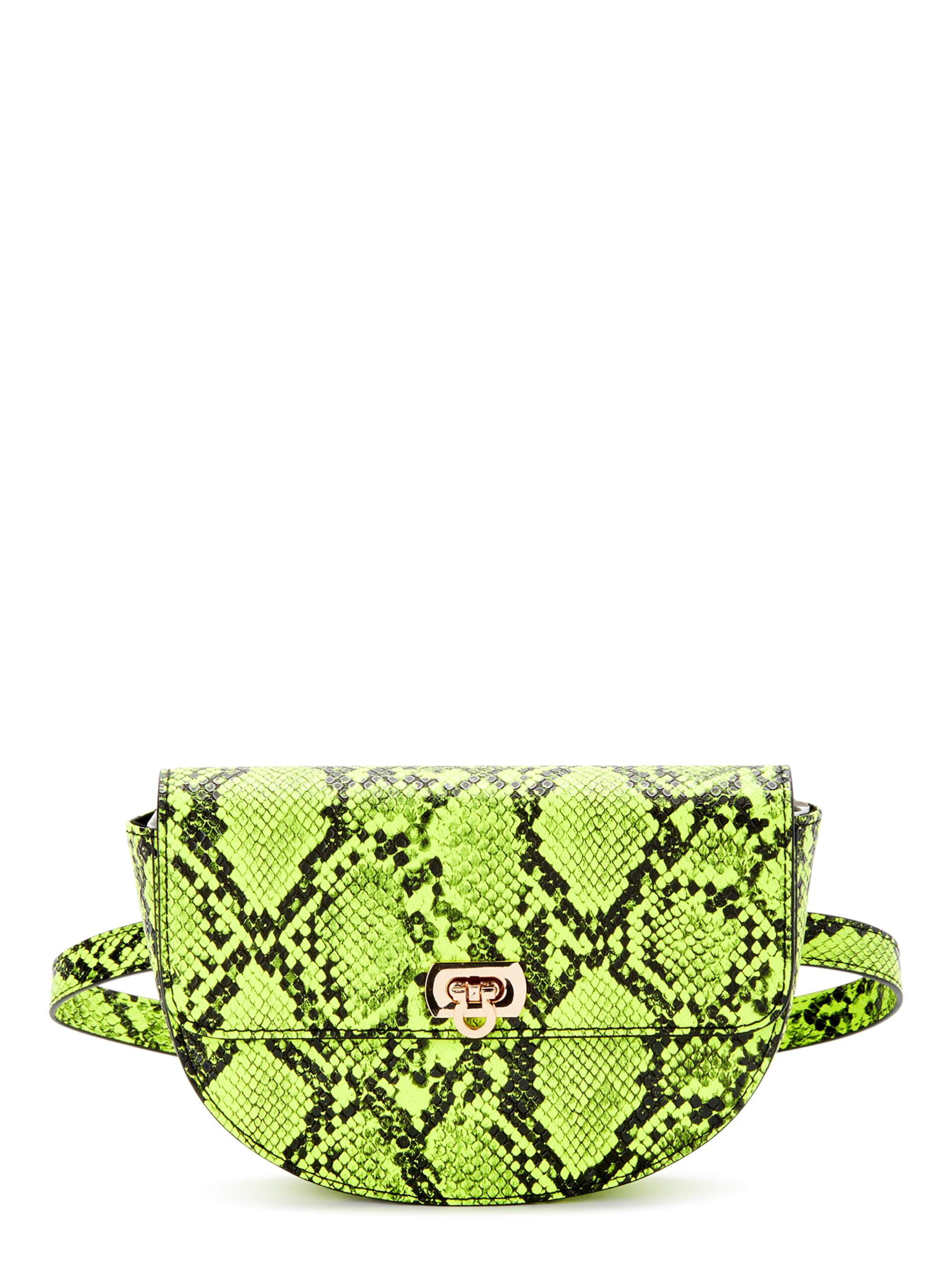 neon green snake bag