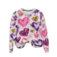 thumbnail image 5 of Vintage Tees for Women 2025 Cute Heart Print Long Sleeve Tunic Tops Casual Round Neck Long Sleeve Printed T-Shirt Top Dressy Casual Loose Blouses, 5 of 7