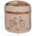 thumbnail image 3 of DecMode Chevron Multi Colored Canvas Bike Pouf with Leather Accents, 3 of 8