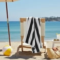 thumbnail image 3 of Serviette de plage à rayures Cabana de Mainstays, noire, 3 of 5