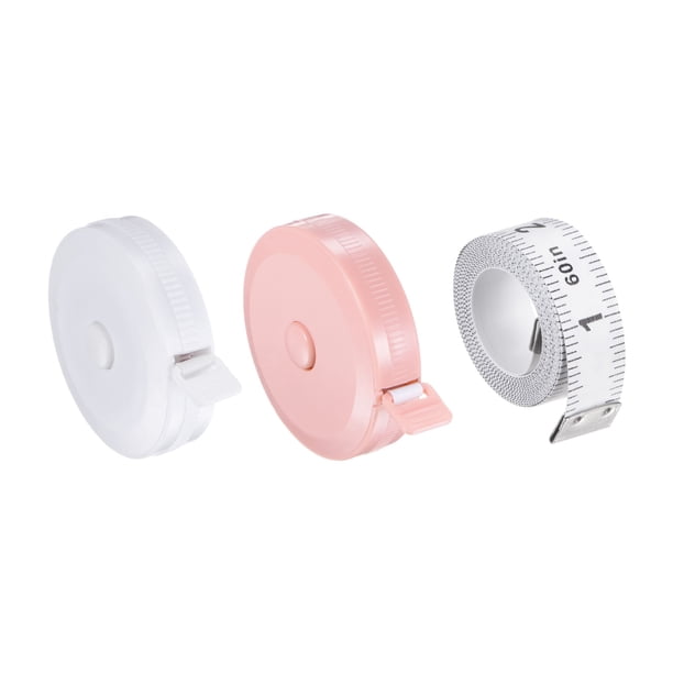 Suave Cinta Métrica Juego 60" y 79" Retráctil Medición Regla con 150cm Blanco Suave Regla para Cuerpo Tela Costura, Blanco Fresco Rojo