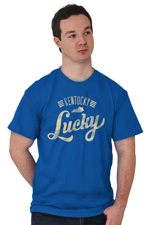 Vintage Kentucky Lucky State Pride Plus Size Crewneck Graphic Tee Shirt Brisco Brands 2X