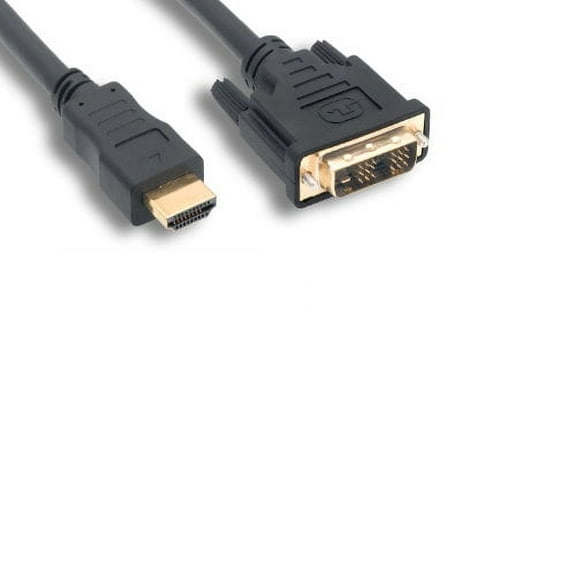 Kentek 25 Feet FT HDMI Male to DVI-D Digital Single Link Male M/M 28 AWG Gold-Plated Connector Video Cable Cord HDTV LED LCD Monitor Display 1080P Black