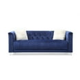 thumbnail image 2 of Modern and Elegant Style Sofa with Tufted Upholstered and Luxurious Velvet Fabric, Hardwood Sofa Frame with Nail Head Decor and Handles on Side Suitable for Living Room and Office, Blue, 2 of 7