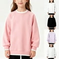 thumbnail image 4 of Diufon Girls Long Sleeve School Uniform Cotton Crewneck Pullover Tops Casual Color Block Athletic Sweatshirts, 4 of 7