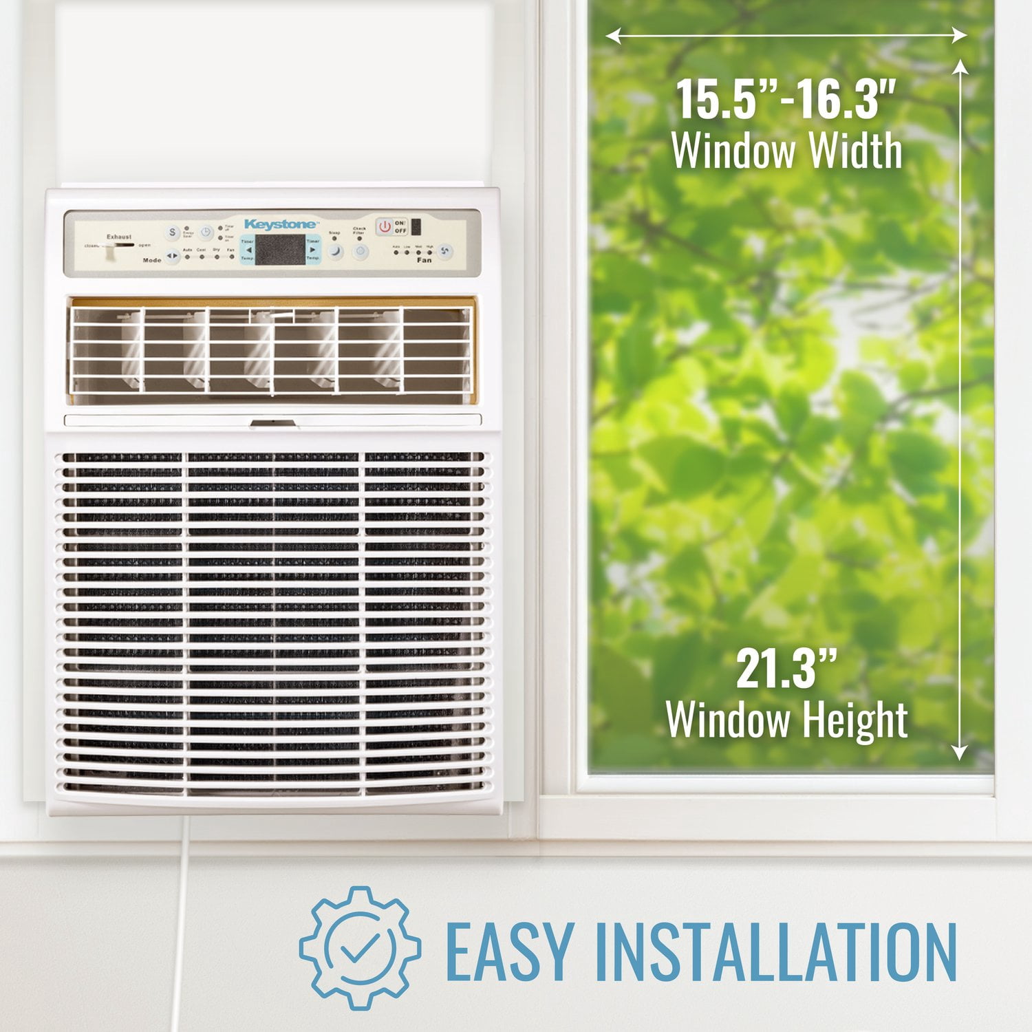 Keystone New 8,000 BTU 350 Sq Ft Slider/Casement Window Air Conditioner, White