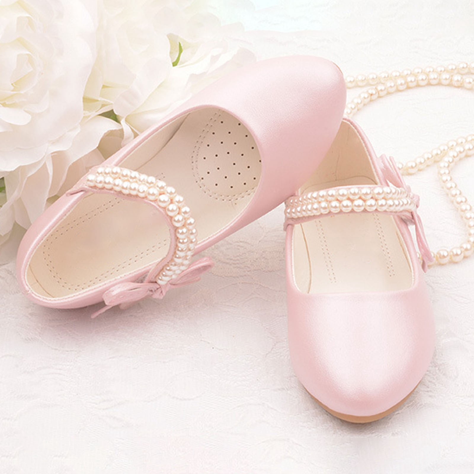 NOKIO Children'S Mary Jane Flats Girls' Princess Sandals Kids Mary Jane Ballet Flats Girls Single Shoes Kids Open Toe Ankle Strap Dress Shoes Wedding Party Sandals For Toddler Kids Shoes
