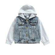 Toddler Baby Boys Girls Clothes Hoodie Jean Jacket Long Sleeve Denim Jacket Casual Tops