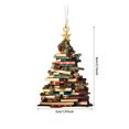 thumbnail image 3 of Christmas Book Tree Ornament 3 Inch Acrylic 2D Book Tree Ornament Stacked Hanging Little Book Christmas Ornament for Indoor and Outdoor Christmas Tree Decor B, 3 of 4