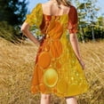 thumbnail image 3 of Abstract Bubble Orange And Yellow Water Color Sleeveless Dress dresses women summer 2024 Women's clothing Elegant gowns, 3 of 6