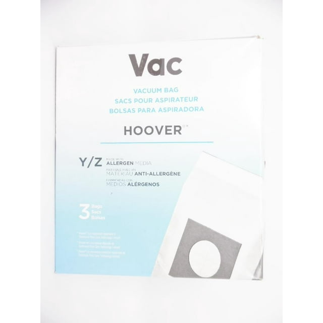 Hoover Type Vacuum Bag, Y/Z Allergen, Hypoallergenic Replacement, 3Pack