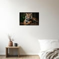 thumbnail image 2 of ZHONGYUTONG Tiger Canvas Wall Art Wildlife Pictures Wall Decor Wild Animal Tiger Painting Print Modern Men's Bedroom Living Room Artwork Frame (12.00" x 18.00"), 2 of 6
