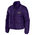 thumbnail image 2 of Women's WEAR by Erin Andrews Purple Baltimore Ravens Puffer Full-Zip Cropped Jacket, 2 of 3