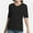 Black, variant on Women's Short Sleeve V Neck Casual Basic Solid Color Pullover Lightweight Soft Knit T-Shirt Tops