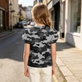 thumbnail image 5 of WRKEKC Girls Short Sleeve Tops Puff Sleeve Floral Print Round Neck Summer Casual Blouse for 4-15 Years, 5 of 8