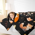 thumbnail image 4 of Feelyou Kawaii Fox Black Bedding Comforter Set for Kids, Dreamy Cartoon Animal Twin Comforter Sets, Rainbow Flower Floral Reversible Bedding Set, Microfiber Bedroom Decor, 2pcs, 4 of 8