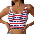 thumbnail image 2 of Lsque Stars And Stripes Printed Women'S Sports Bra, Compression, Moisture Wicking, High-Impact Sports Bra For Women,Supportive sports bra-Small, 2 of 9