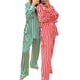 thumbnail image 2 of Conjunto de pijama de 2 uds para mujer, camisa de manga larga a rayas de Navidad a la moda con pantalones, ropa de dormir, 2024, 2 of 4