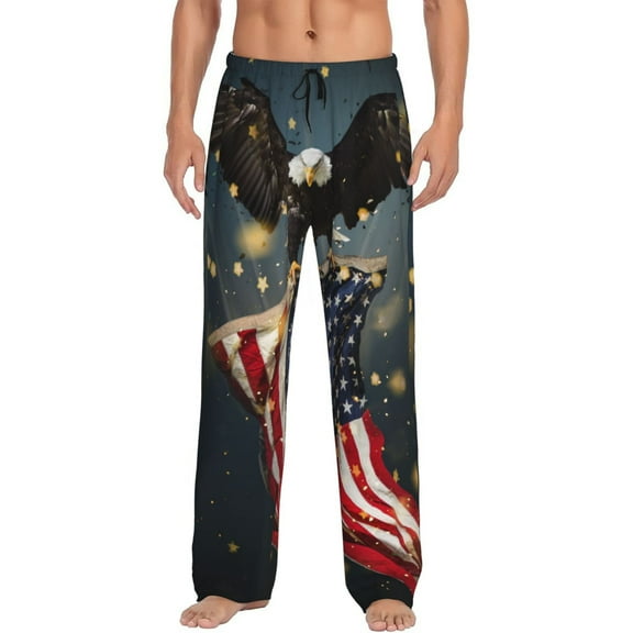 Hirioo North American Bald Eagle1 for Women's PJ Pajama Pants Sleep Pants Women's Home Trousers with Pockets,S-3XL-Small