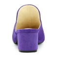 thumbnail image 2 of BLISSFUL STEP Women's Slide Mules Pointed Toe Chunky Heel Purple 11, 2 of 7