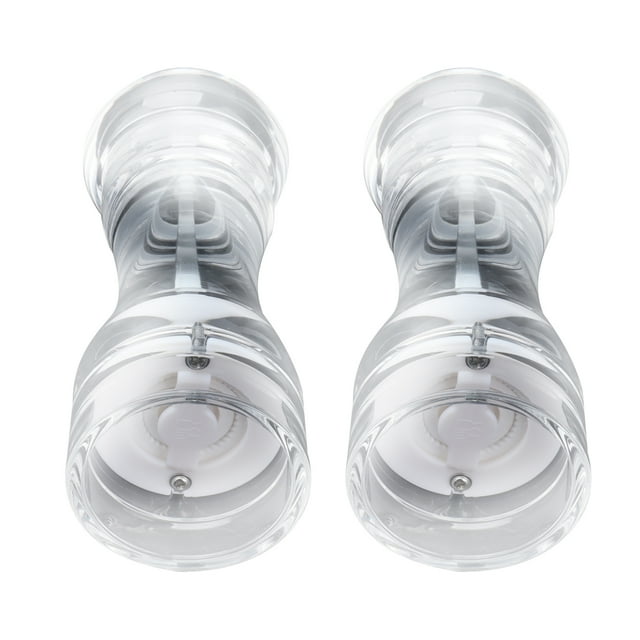 Pepper Grinder, Manual Grinder Non Slip 2Pcs Transparent Adjustable For Barbecue For Restaurant For Kitchen 6in