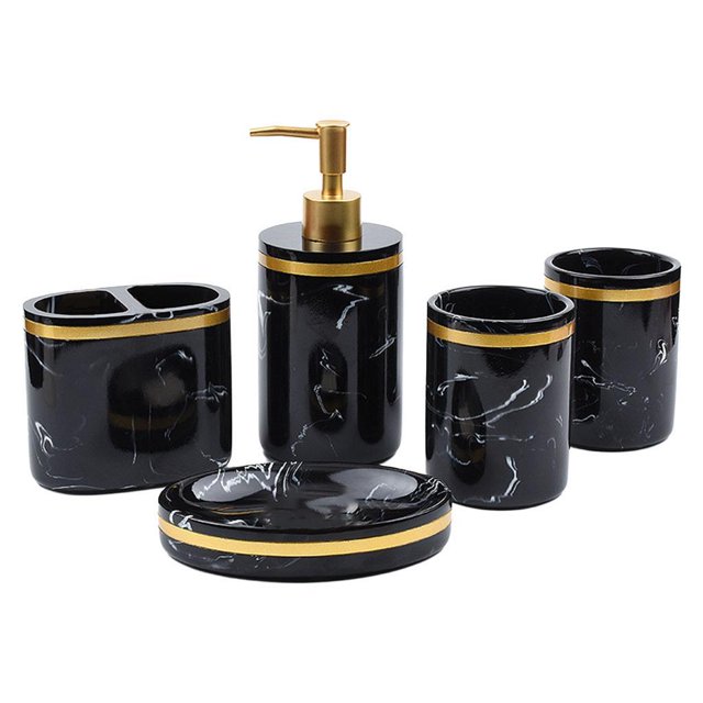 Plato de jabón de baño de accesorios de , 5 piezas, con de mármol, soporte para cepillo de , dispensador de loción, jabonera, gran para Magideal Plato de jabón de baño