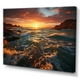 thumbnail image 2 of Designart "Golden Horizon Ocean Sunset" Nautical & Beach Canvas Art Print, 2 of 5
