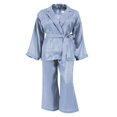 thumbnail image 1 of Pyjama Décontracté pour Femmes Ensemble de Détente Deux Pièces à Manches Longues avec Ceinture, 1 of 6