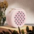 thumbnail image 6 of Naloa French Bulldog Round Jewelry Box, Travel Jewelry Organizer, 3.9 x 3.9 x 2in Jewelry Storage Box for Women-Pink, 6 of 7