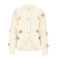 thumbnail image 2 of Cardigan Sweaters for Women Flower Embroidery Long Sleeve Button Knitted Sweater Coat Jacket Womens Cardigan Sweaters, 2 of 8