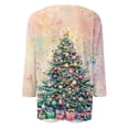 thumbnail image 4 of Christmas Long Sleeve Shirts for Women Aloohaidyvio Women's Casual 3/4 Sleeve Christmas T-Shirts Round Neck Cute Tunic Tops Basic Tees, 4 of 5