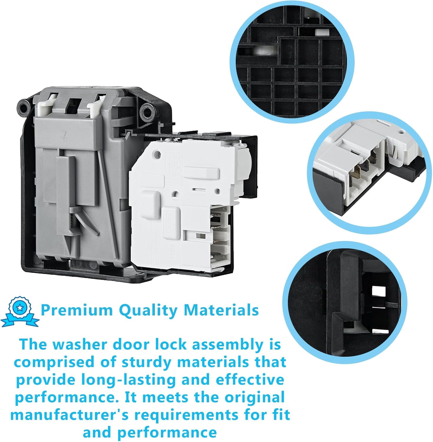 EBF61315802 Washer Door Lock Switch & MFG63099101 Washer Door Lock Strike Assembly Compatible with LG Kenmore Washing Machine Door Switch (2 PACKS)