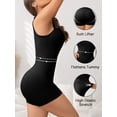 thumbnail image 3 of Athlemo Women's Ribbed Sleeveless Bodysuit One-Piece Romper Black Sizes  S-XL, 3 of 7