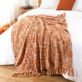 thumbnail image 5 of Orange Throw Blanket for Couch,Decorative Fall Blanket,Halloween Throws for Home Decor,50"x60", 5 of 9