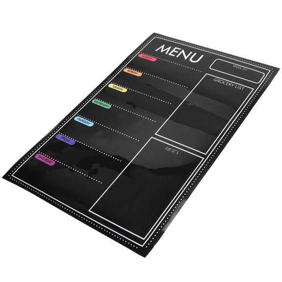 HONMEET Black Magnetic Menu Board for Refrigerator - Household Meal Planner, Kitchen Organizer, Weekly Schedule Tracker