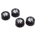 thumbnail image 1 of 4 Pcs / Set Boutons de Guitare Boutons de Contrôle de Tonalité de Volume Boutons Rotatifs pour le Remplacement de Pièces de Guitare Électrique (Modèle Noir / Blanc), 1 of 6