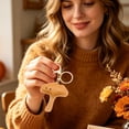 thumbnail image 4 of geerera PU Leather Leaf Keychain, Cute Fall Autumn Bag Charm with Gold Hardware, Rustic Thanksgiving Gift Accessory for Keys, Purse & Backpack, 4 of 6