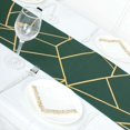 thumbnail image 6 of Efavormart 9FT Hunter Emerald Green Geometric Table Runner With Gold Foil Patterns, 6 of 11
